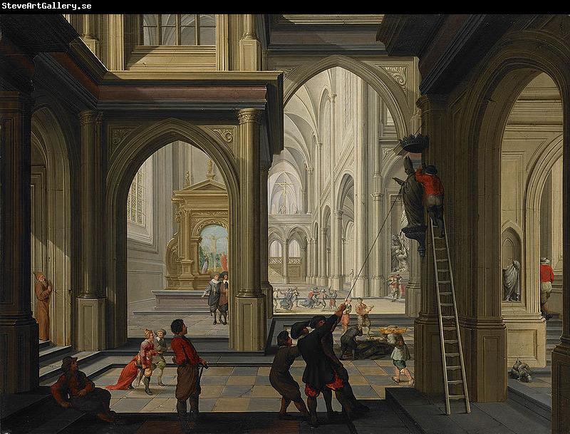 Dirck van  Delen Iconoclasts in a church